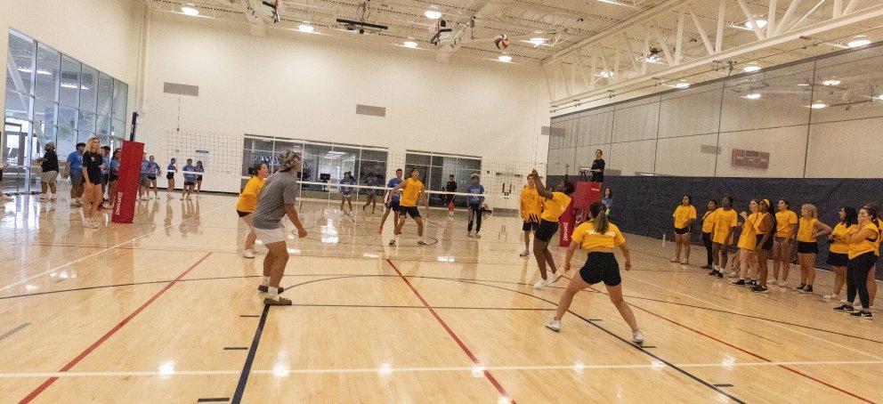 Students playing Volleyball